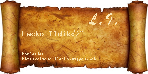 Lacko Ildikó névjegykártya